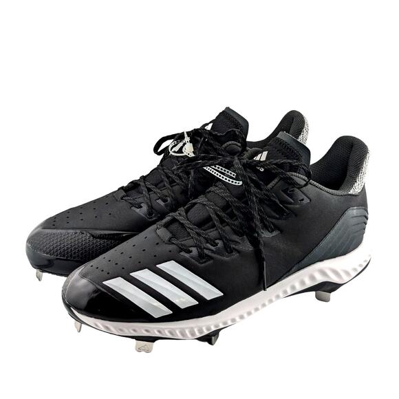 adidas Icon Bounce Low Baseball Cleats Mens 12 CG5241 Core Black Cloud White - Picture 1 of 11